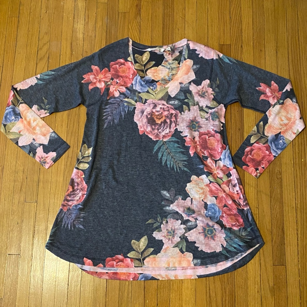 Soft Surroundings Floral Long Sleeve Knit Top
